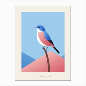 Minimalist Eastern Bluebird 1 Bird Poster Canvas Print