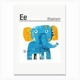 Animals Alphabet Elephant 4 Canvas Print