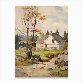Cottage In The Countryside Painting 7 Canvas Print