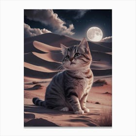 Cat In The Desert 3 Canvas Print