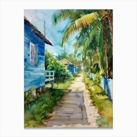 Blue Houses Canvas Print