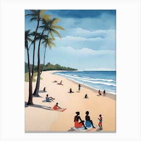 People On The Beach Painting (42) Canvas Print