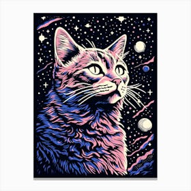 Nebula Nomads, Psychedelic Cats series Canvas Print