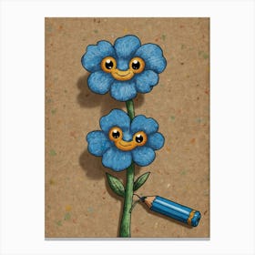 Two Blue Flowers Canvas Print