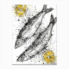 Two Fish With Lemon Slices Canvas Print