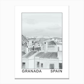 Granada Spain Sketch Print Canvas Print