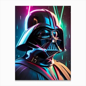 Darth Vader Star Wars Neon Iridescent (28) Canvas Print
