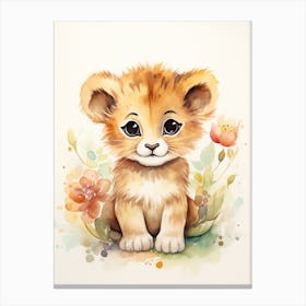 Crafting Watercolour Lion Art Painting 4 Canvas Print