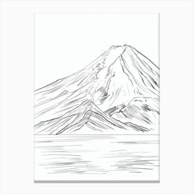 Mount Fuji Japan Line Drawing 5 Canvas Print