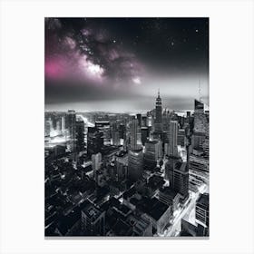 City Skyline At Night Canvas Print