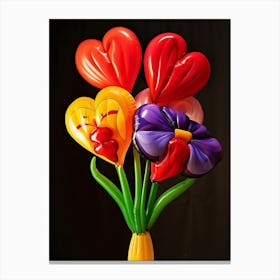 Bright Inflatable Flowers Bleeding Heart 2 Canvas Print