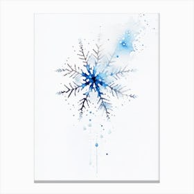 Individual, Snowflakes, Minimalist Watercolour 2 Canvas Print