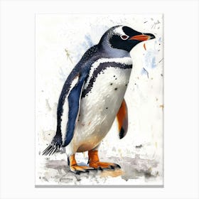 Humboldt Penguin King George Island Watercolour Painting 1 Canvas Print