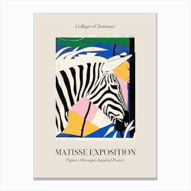 Zebra 1 Matisse Inspired Exposition Animals Poster Canvas Print