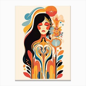 Woman With A Flower Canvas Print