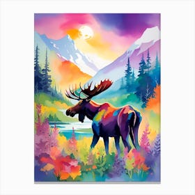 Moose Painting Canvas Print