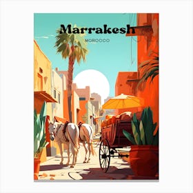 Marrakesh Morocco Summer Travel Illustration Canvas Print