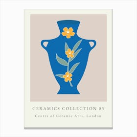 Minimalist Ceramic Vase Blue Canvas Print