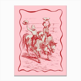 Two Cowboys Riding Horses Canvas Print