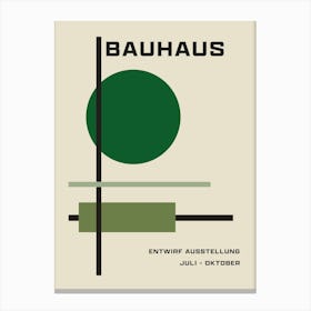 Bauhaus Minimalist Abstract Print 5 Green Canvas Print