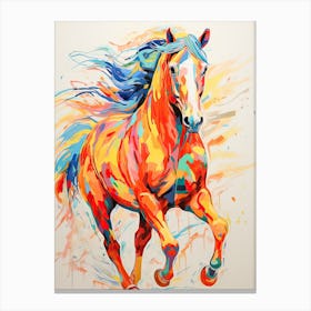 A Horse Painting In The Style Of Broken Color 2 Canvas Print