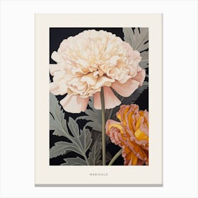 Flower Illustration Marigold 4 Poster Canvas Print