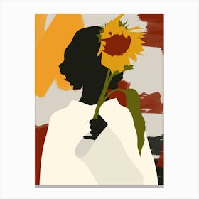 Shadowed Soul with Sunflower Print Canvas Print