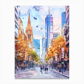 Melbourne City Street Canvas Print