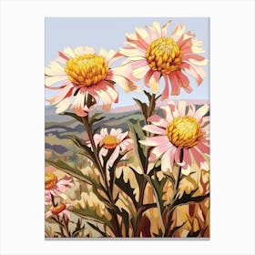 Gaillardia 1 Flower Painting Canvas Print