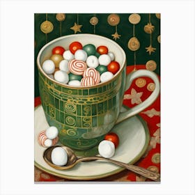 Festive Hot Cocoa In A Cup Canvas Print