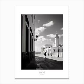 Poster Of Cadiz, Spain, Black And White Analogue Photography 4 Canvas Print