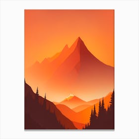 Misty Mountains Vertical Composition In Orange Tone 253 Canvas Print