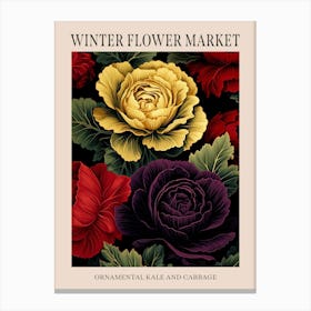 Ornamental Kale And Cabbage 1 Winter Flower Market Poster Canvas Print