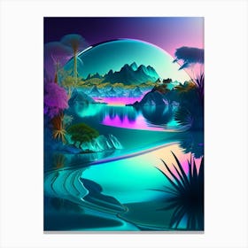 Lagoon, Landscapes, Waterscape Holographic 1 Canvas Print