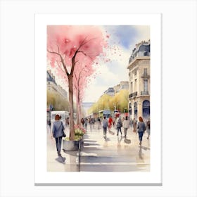 Champs-Elysées Avenue. Paris. The atmosphere and manifestations of spring.29 Canvas Print