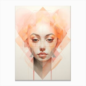 Abstract Geometric Lady Portrait 21 Canvas Print