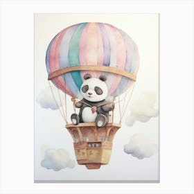 Baby Panda 2 In A Hot Air Balloon Canvas Print