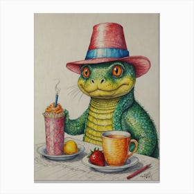 Lizard In A Hat 6 Canvas Print