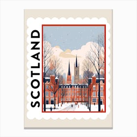 Retro Winter Stamp Poster Glasgow United Kingdom 1 Canvas Print