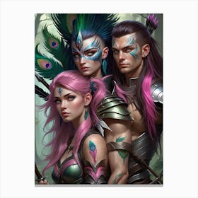 Warriors Team Threesome Canvas Print