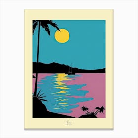 Poster Of Minimal Design Style Of Fiji 3 Canvas Print