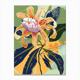 Colourful Flower Illustration Bergamot 1 Canvas Print