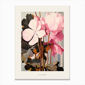 Flower Illustration Cyclamen 4 Poster Canvas Print