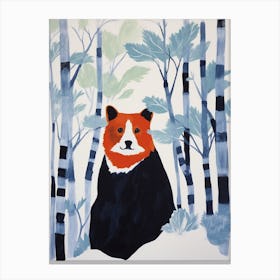 Colourful Kids Animal Art Red Panda 2 Canvas Print
