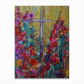 Cross In The Garden Canvas Print