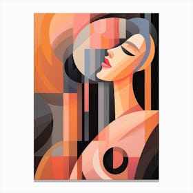 Cubist Abstract Geometric Lady Illustration 9 Canvas Print