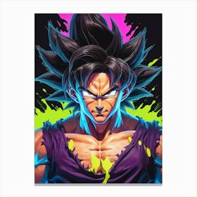Goku Dragon Ball Z Neon Iridescent (6) Canvas Print