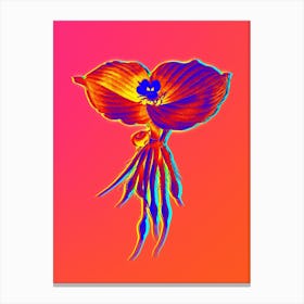Neon Sand Ginger Botanical in Hot Pink and Electric Blue Canvas Print