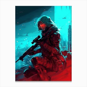 Soldier With A Rifle Canvas Print