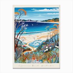 Poster Of Esperance Beach, Australia, Matisse And Rousseau Style 3 Canvas Print